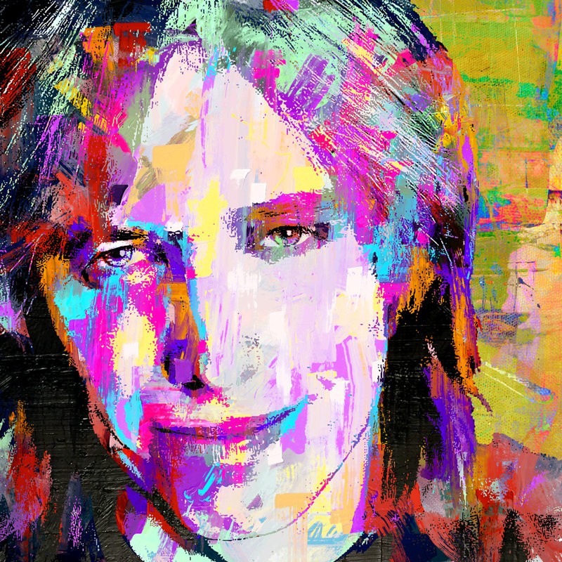 "Tom Petty 2" par Stephen Chambers, impression sur toile tendue, L 15 po x H 15 po