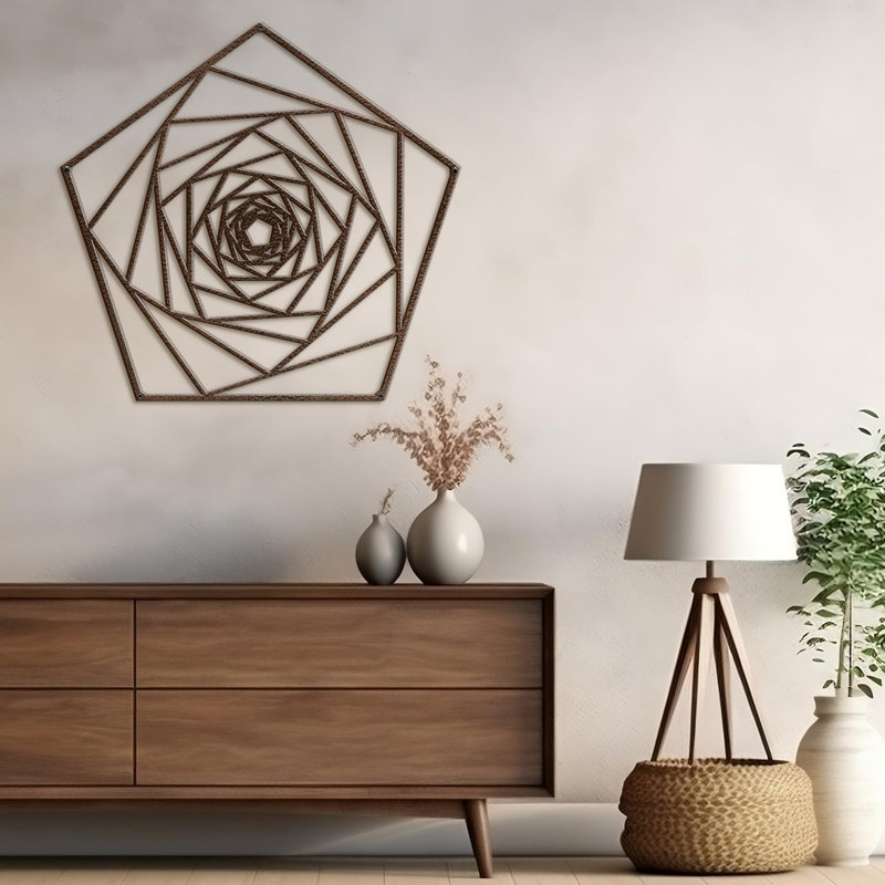 Décoration murale en métal, H 36 po x l 36 po x P 0,05 po, Bronze