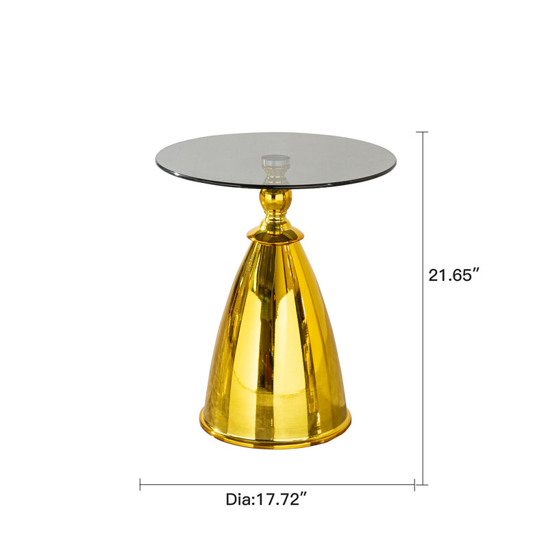Table d'appoint ronde avec plateau en verre