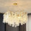 Lustre rond en cristal, lustres en nacre de Capiz pour la salle à manger, luminaire suspendu à hauteur d'arbre réglable pour le couloir, l'entrée, la cage d'escalier, le salon