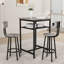 Table de bar à hauteur de comptoir avec 2 tabourets gris, et fonction pliable, structure stable, convient aux repas rapides de 3 po gris, avec tabourets, structure en fer de surface, pubs idéales pour les réunions de famille