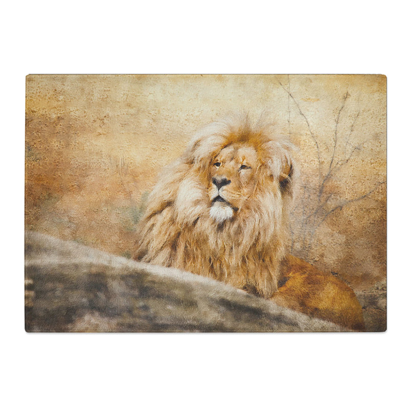 Lion Vol.1 Painting Chopping Board, 0.4cm H x 28.5cm W x 39cm L