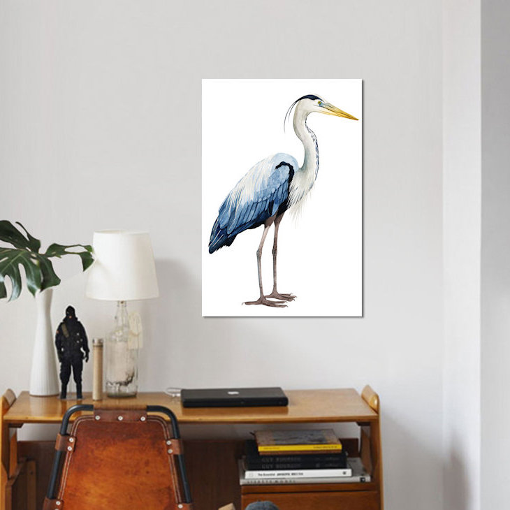 «Seabird Heron II», impression sur toile, H 26 po x l 18 po x P 1,5 po, Toile tendue, Pas de tapis