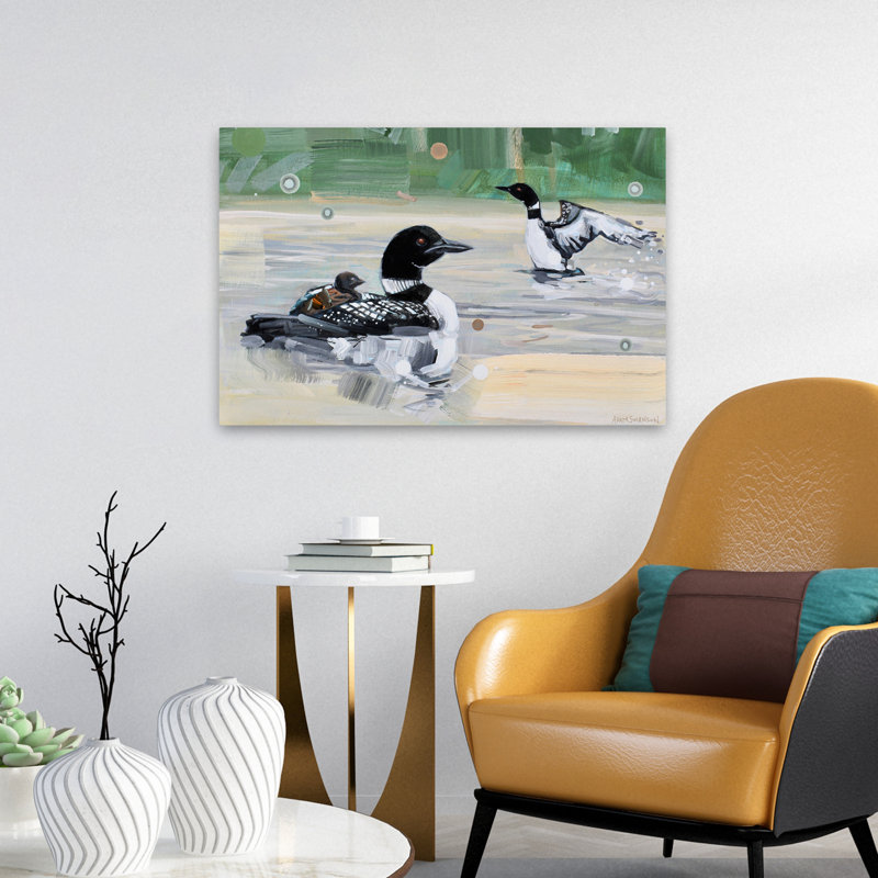 Acteurs Looney - animaux contemporains, oiseaux, canards, art, H 16 po x l 24 po