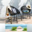 Ensemble de chaises de patio noir durable, osier et fer, ensemble d'extérieur moderne
