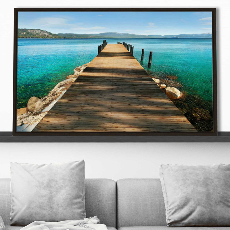 Teintes de bleu par - photographie, Cadre flottant espresso, H 21,5 po x l 33,5 po x P 2 po