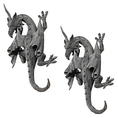 World Menagerie Dragon Couple Wood Relief Panel Wall Décor