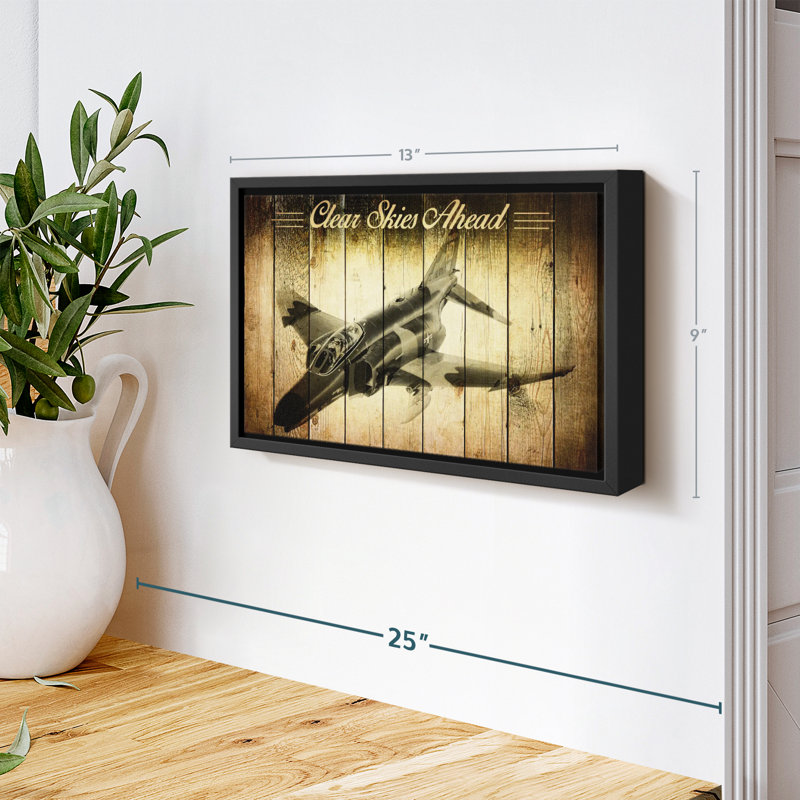 Impression sur toile d'avion militaire rustique, H 9 po x l 13 po