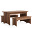 Ensemble de table de salle à manger 3 pièces avec 2 bancs - 55 po pour table d'appoint, coin repas et espaces polyvalents