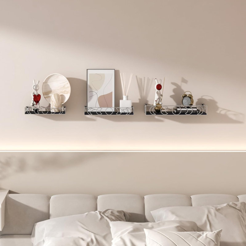 Floating Shelf, Silver/Black