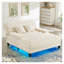 Canapé-lit en chenille moderne avec dossier réglable et bande lumineuse à DEL RVB - Chaise longue rembourrée beige pour le salon