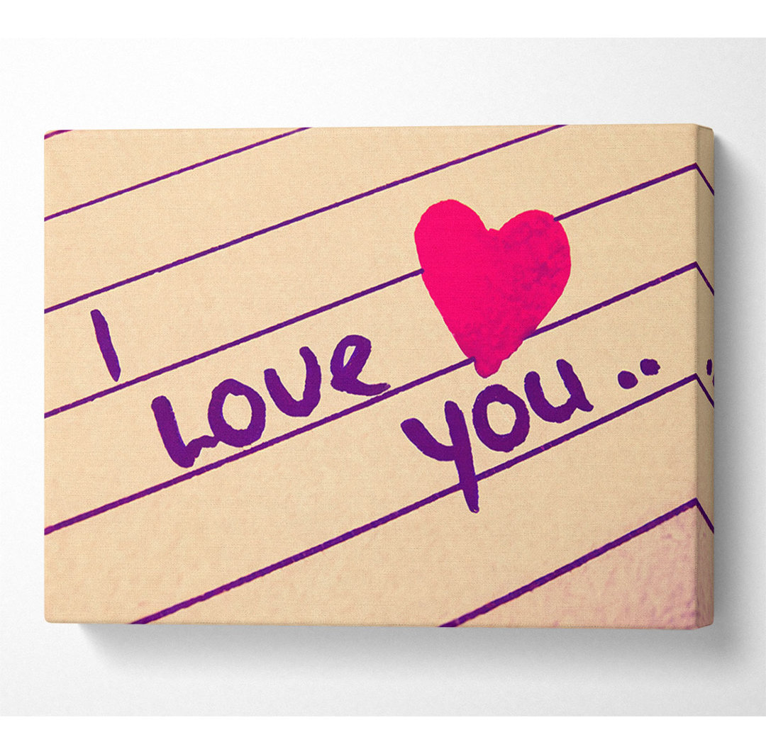 Kunstdruck Liebe Zitat I Love You Heart