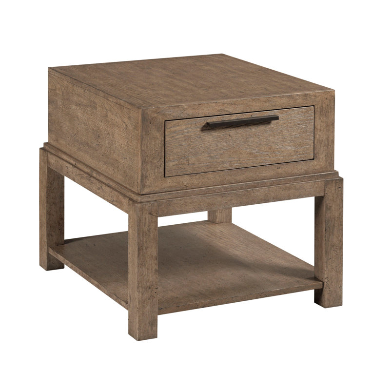 Pacificas Solid Wood End Table with Storage