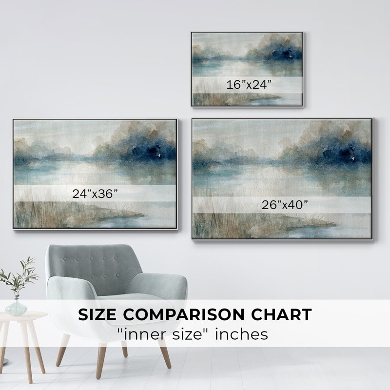 «Still Evening Waters», toile tendue avec châssis, Blanc, H 41 po x l 27 po x P 2 po
