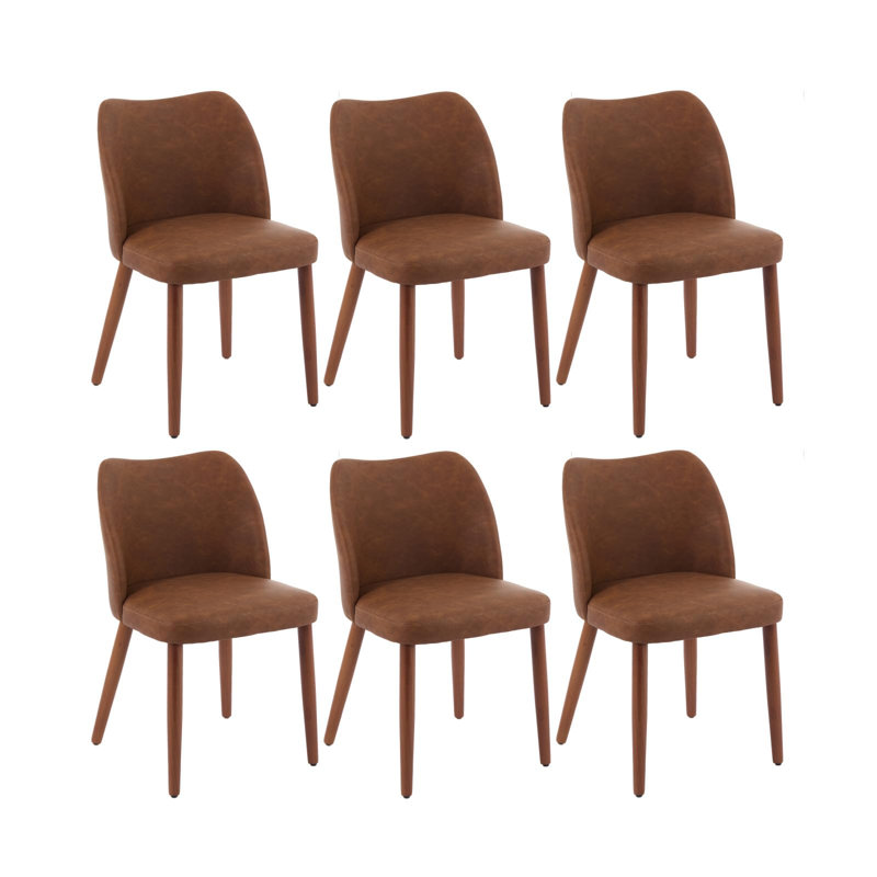 Polyester Upholstered Side Chair, Brown