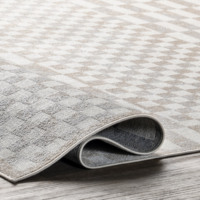 Nikita SpinClean Faded Geometric Machine Washable Area Rug, Round 6'