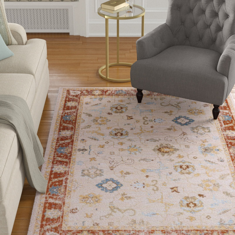 Tapis à motif Sud-Ouest crème Staton, Rectangle 5 pi 3 po x 7 pi 7 po