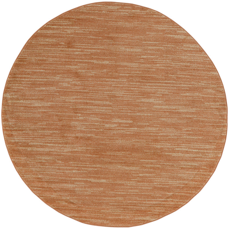 Nourison Essentials Rust Indoor/Outdoor Area Rug, Round 8'