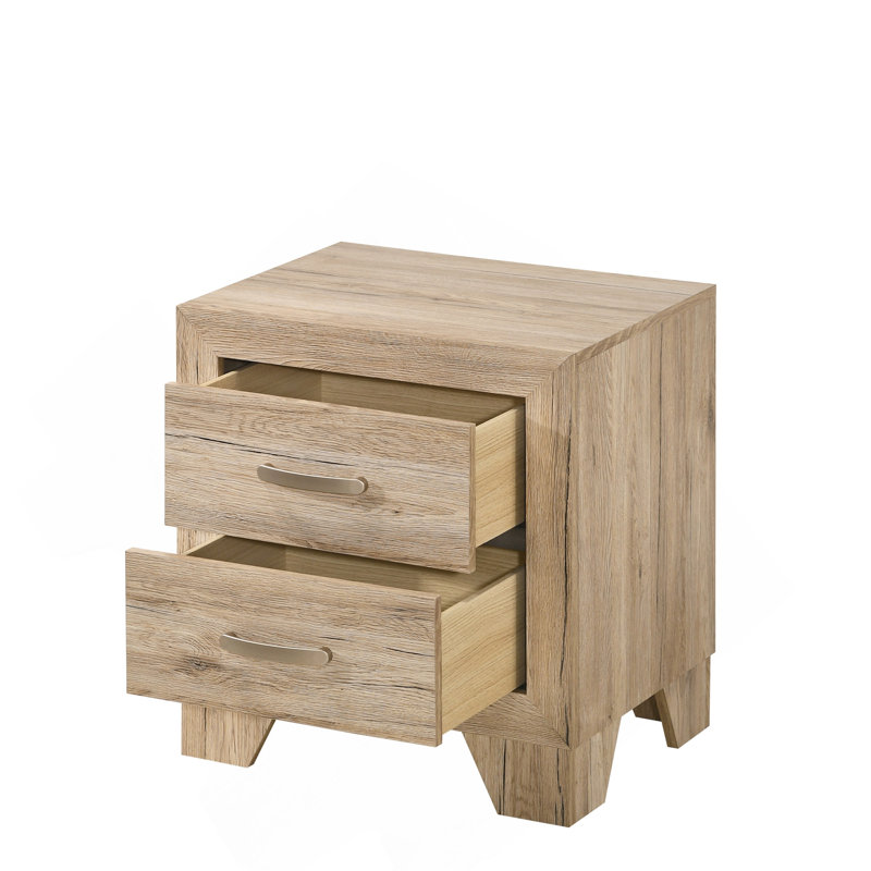Table de bout à 2 tiroirs, table de chevet pour la chambre à coucher, table de chevet contemporaine pour la maison