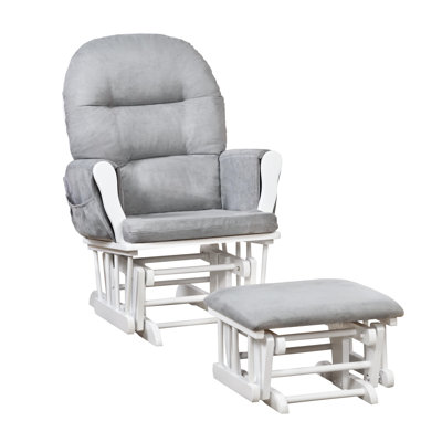 Winston Porter Parkhur Rocking Chair Nursery Glider with Ottoman ...