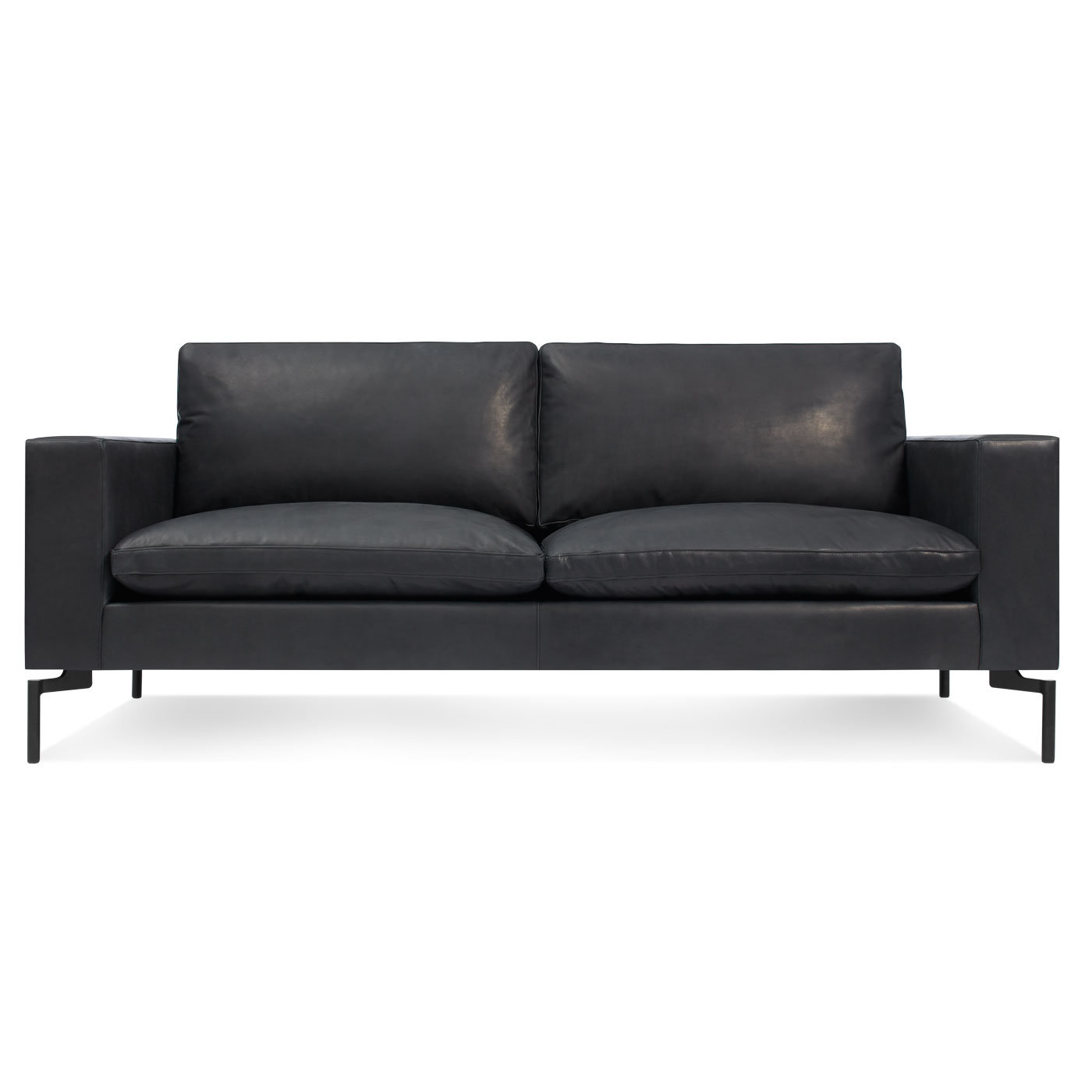 New Standard Upholstered Sofa, Granite Genuine Leather, 32" H x 78" W x 35" D