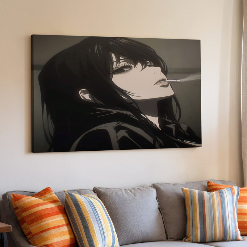 Impression d'art mural sur toile de style noir foncé Moody Woman, 11 x 14 in