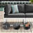 13 Pieces Modern Aluminum Patio Furniture Set With Natural Gas/Propane Firepit Table, Outdoor Modular Sectional Conversation Set With Patio Chaise Lounges-211945849