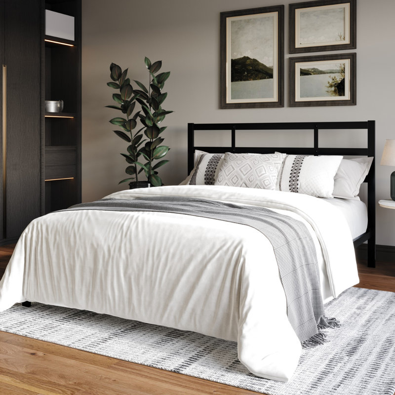 Adylan Metal Platform Bed, King, Black
