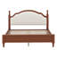 Lit plateforme en bois avec tête de lit tapissier, cadre de lit Mid-Century en bois, tête de lit en tissu-282574400-282574403