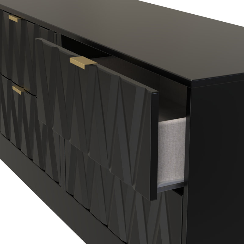Besmir 4 Drawer Bed Box (Ready Assembled), Deep Black/Black