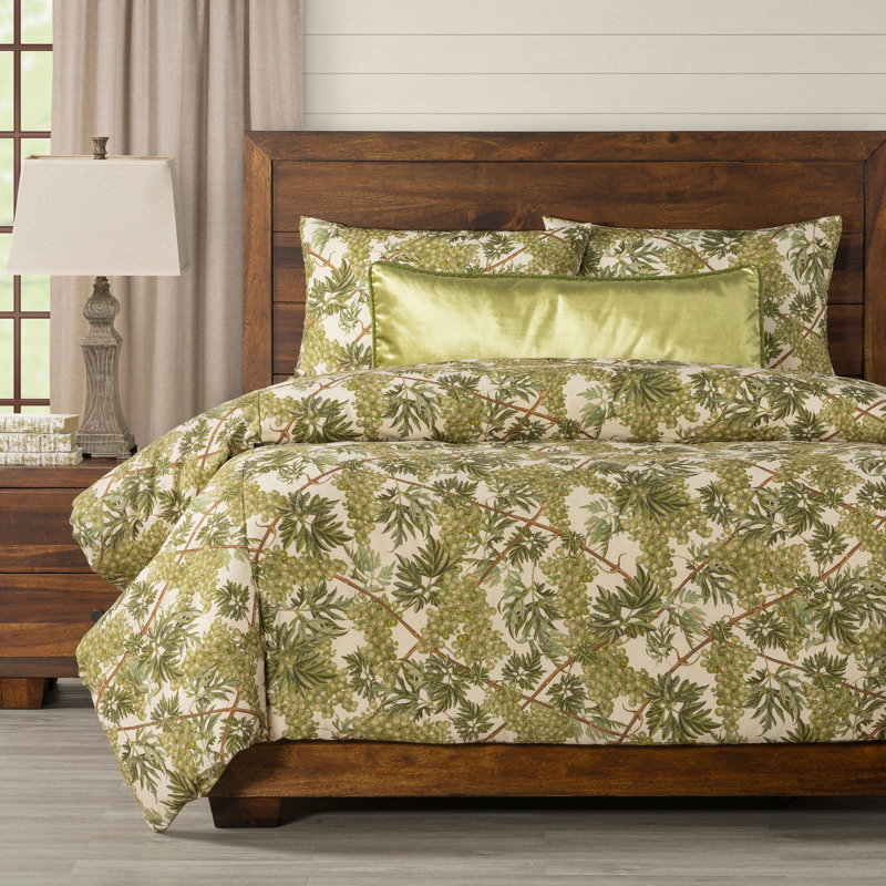 Grapevine Print Duvet Cover & Insert Set, California King Duvet Cover + 2 Shams + 1 Pillow