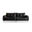 Canapé modulaire noir en cuir véritable-128966715