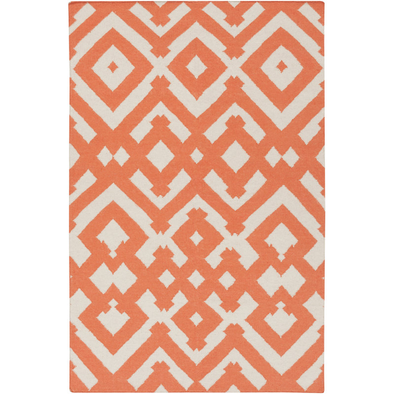 Tapis géométriques Hemel Ivoire/Poppy, 3'3" x 5'3"