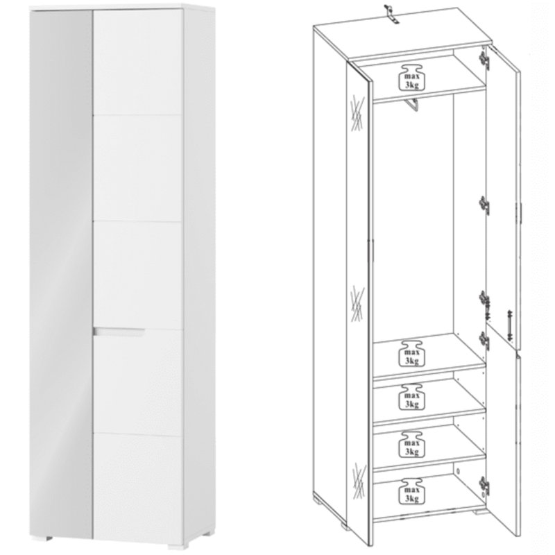 2 Door Wardrobe