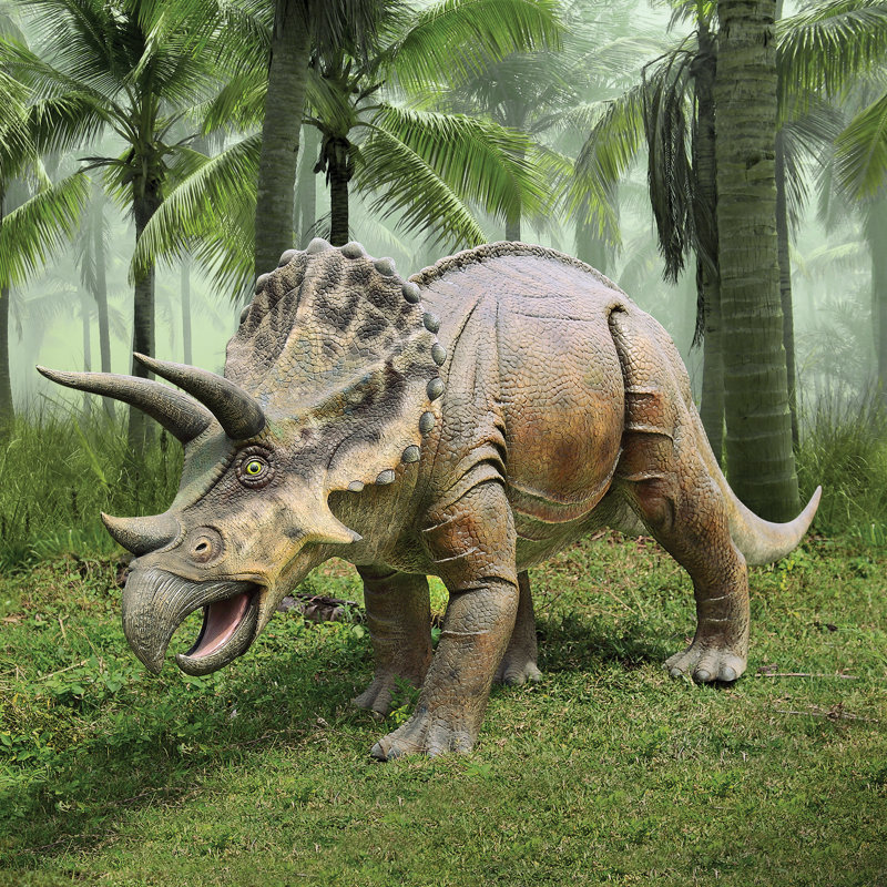 Statue de dinosaure de taille tricératops jurassique