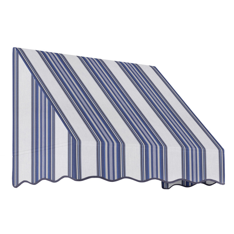 Auvent fixe en tissu acrylique San Francisco Awntech, H 24 po x l 40,5 po x P 36 po, Bleu marine, gris, blanc multicolore