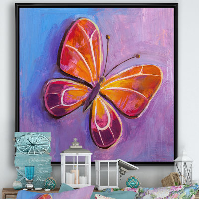 «Butterfly Portrait in Multicolors I», reproduction sur toile flottante