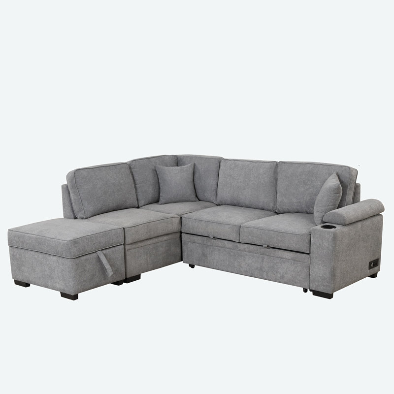 Upholstered 87.4'' Sofa, Gray Linen