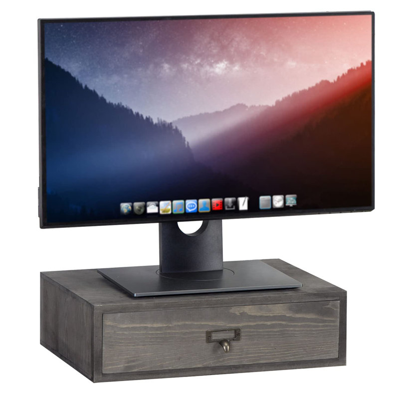 Alzena Manufactured Wood Monitor Stand Riser with Storage Drawer
