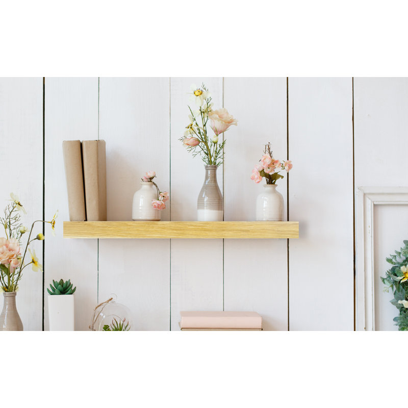 Fidelio Oak Floating Shelf, Natural, 3'' H X 50'' W X 6'' D