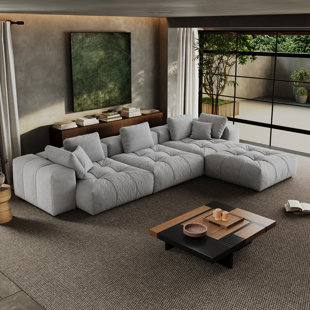 Canapé rembourré modulaire de 148 pouces pour 4 personnes