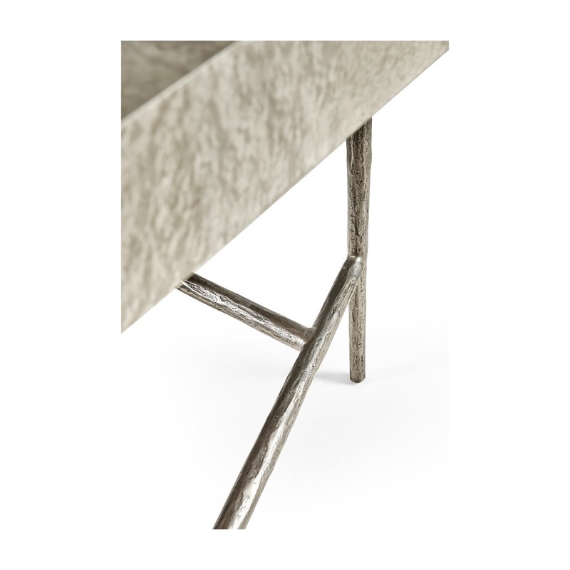 Water Solid Wood Top Metal Base Writing Desk