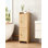 Armoire de salle de bain en rotin avec 2 portes - Rangement étroit pour papier hygiénique pour petits espaces