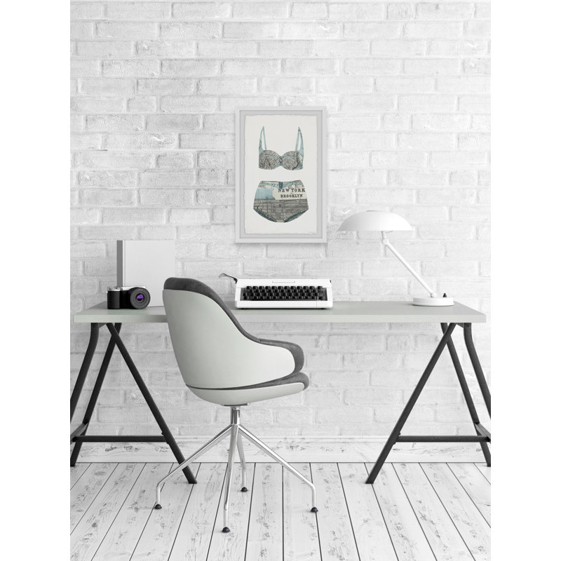 Brooklyn Bikini - Reproduction d'art graphique sur papier encadré, H 12 po x l 8 po x P 1,5 po