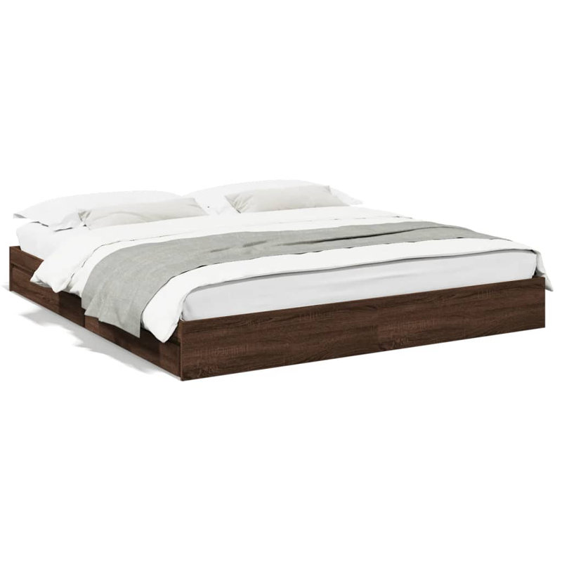 Greger Drawers Bed Frame, 180 x 200cm, Smoked Oak