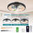 20-Inch Smart Black LED Ceiling Fan Light, Dimmable & Adjustable Color Temperature, App & Remote Control