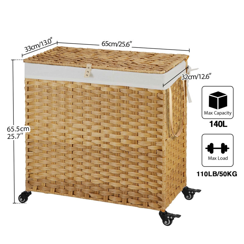 Trieur de linge en rotin, Naturel