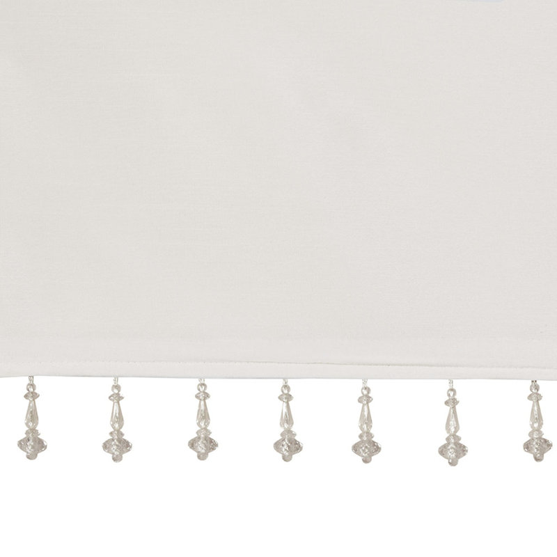 Cantonnière légère en soie synthétique perlée 50 x 26 po, Blanc