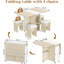 Ensemble de table de salle à manger pliable pour 4 personnes, table de salle à manger à abattants avec 4 chaises rembourrées et 2 tablettes, table de cuisine pliable peu encombrante avec 6 roulettes pour les petits espaces,-1293508094-1293508093-1293508081