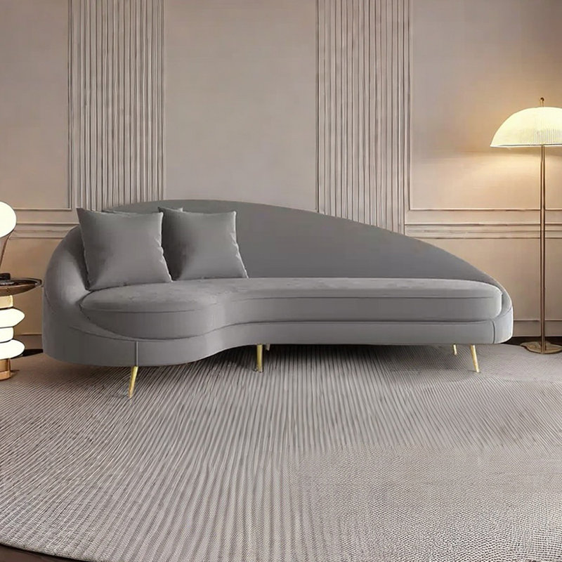 Canapé-lit Curved, Gris, Orienté à gauche (vu de face)